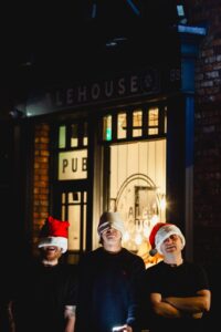 Winckley Street Staff in santa hats