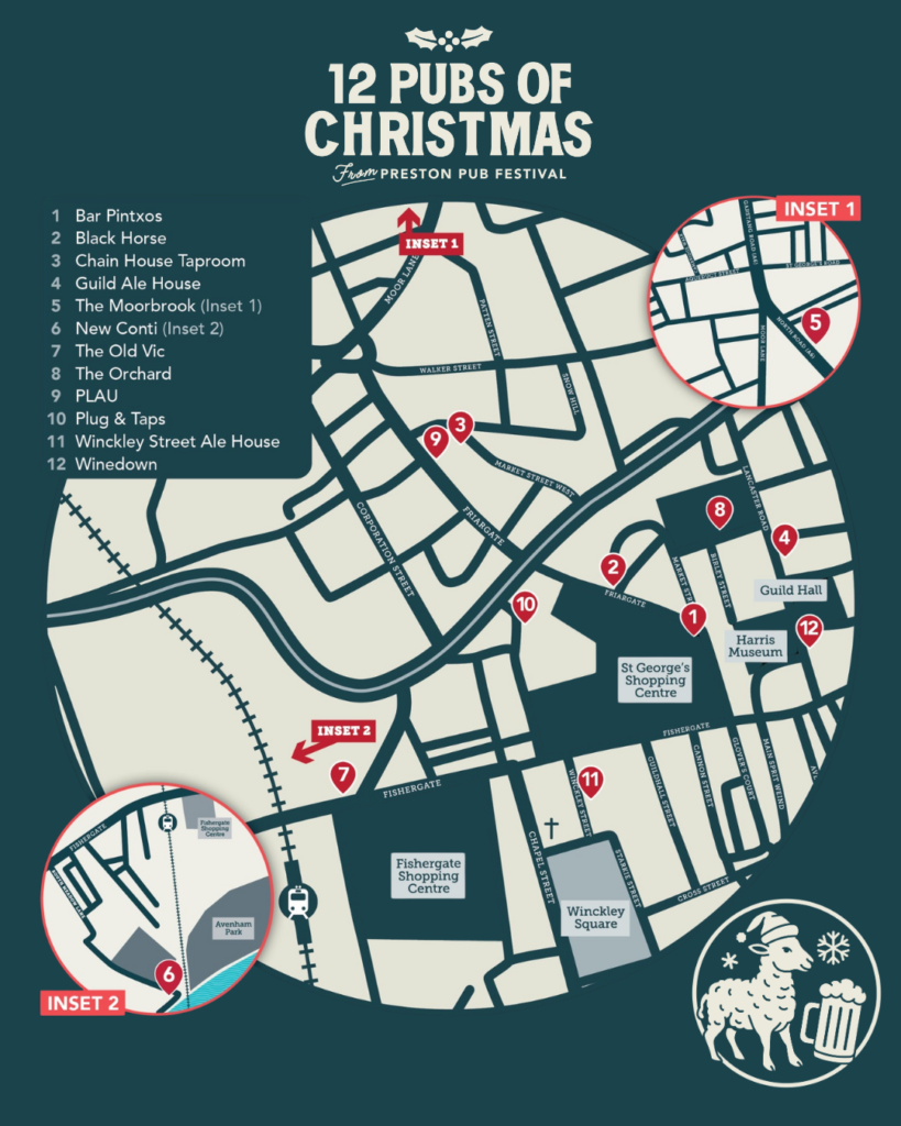 12 Pubs of Christmas Map
